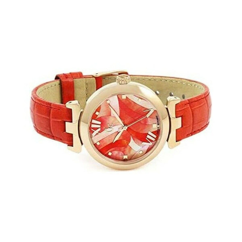 Ladies' Watch GC wristwatch with orange leather strap and stainless steel case, 34mm diameter, quartz movement