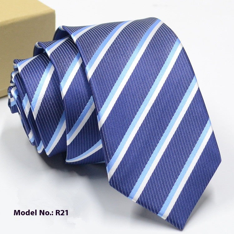 Fashion exquisite jacquard striped blue tie for weddings and formal wear