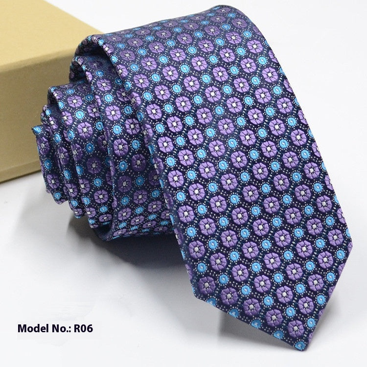 Fashion exquisite jacquard tie with purple and blue floral pattern for men weddings and formal occasions