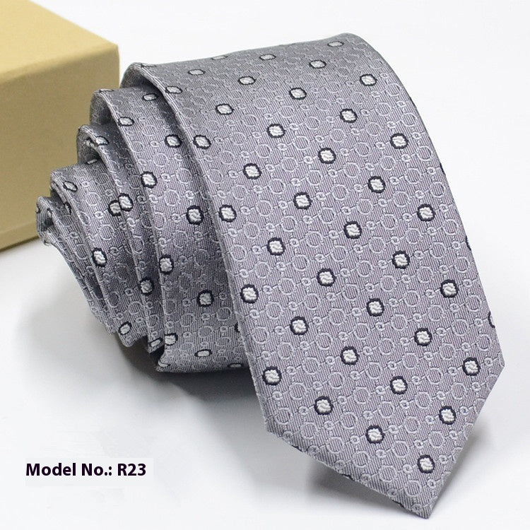 Fashion exquisite jacquard grey striped tie with floral pattern, model R23
