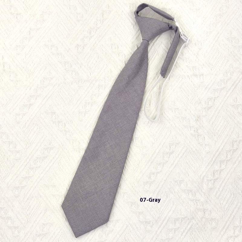 gray men's solid color tie arrow style cotton fabric 35x7cm