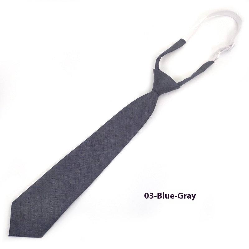Solid color navy blue men's cotton tie in arrow style with tie dyeing finish