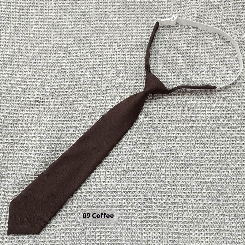 Solid color coffee brown men's cotton tie with adjustable strap