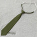 Solid color adjustable arrow type men's tie in military green cotton fabric