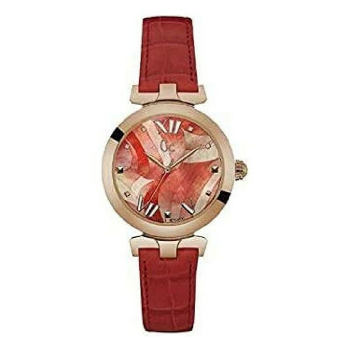 Ladies' Watch GC with orange leather strap and stainless steel case, 34mm diameter, quartz movement, water resistant 5 atm