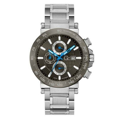 Men's Watch GC Watches Y37011G5MF stainless steel bracelet with grey dial and chronograph features