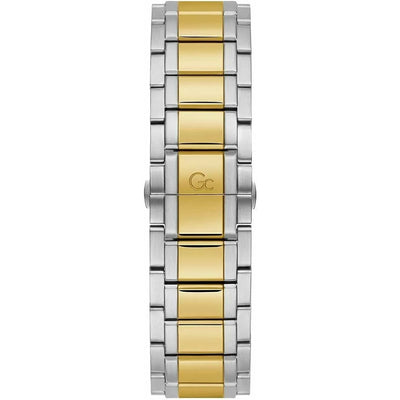 Men's Watch GC Watches Z07008G9MF stainless steel two-tone bracelet close-up