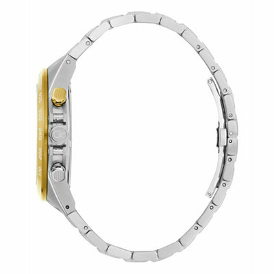 Men's Watch GC Watches Z07008G9MF stainless steel wristwatch with 44mm grey case and green face, butterfly clasp, quartz movement, water resistant 10 atm