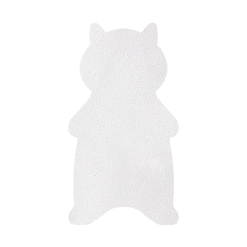 White disposable sweat towel for children shaped like a cartoon animal, made of spunlace non-woven fabric for sweat absorption