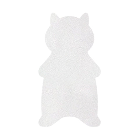 White disposable sweat towel for children shaped like a cartoon animal, made of spunlace non-woven fabric for sweat absorption