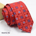 fashion exquisite jacquard tie in red with blue floral and geometric pattern for men wedding groom accessories
