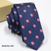 Fashion exquisite jacquard navy blue tie with red shield pattern for wedding groom