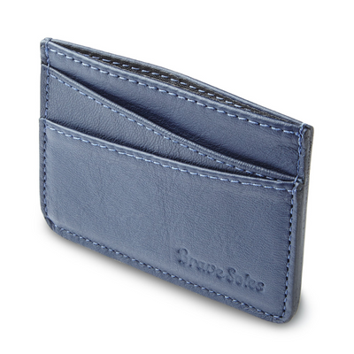 The Voyageur Card Holder made of upcycled leather from reclaimed plane seats with multiple card slots and a cash pocket.