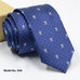 Fashion exquisite jacquard navy blue tie with white floral and dotted pattern, model R28