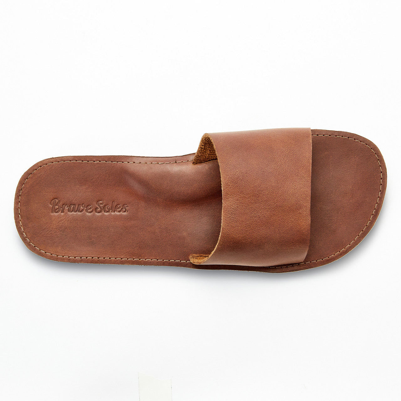 Antonio Men's Leather Slide sandal made from upcycled leather with durable recycled tire sole and handmade leather footbed