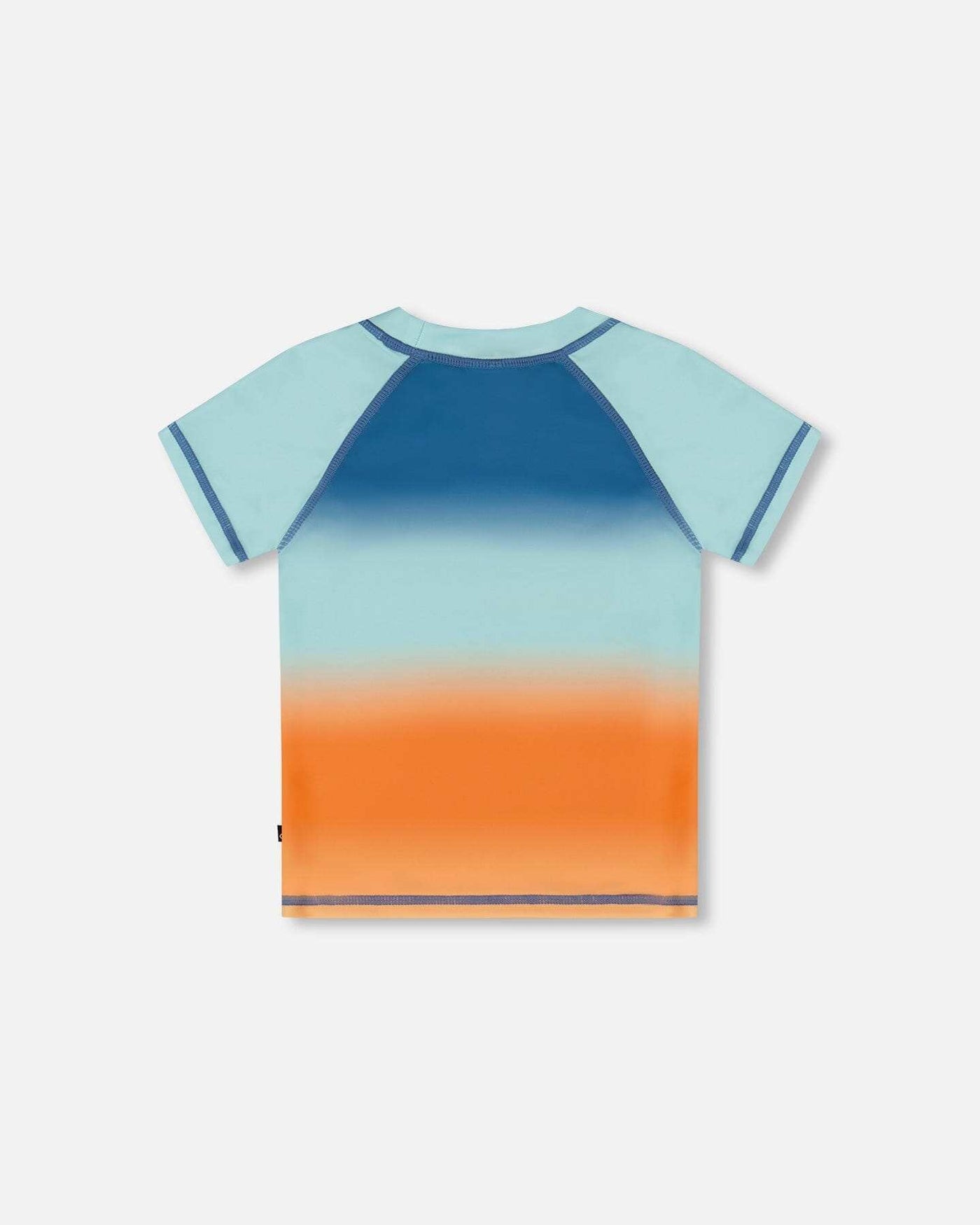 Short Sleeve Rashguard Navy Blue, Turquoise, And Orange-3