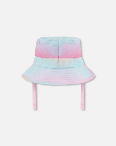 Printed Beach Sun Hat Pink, Orange, And Turquoise-3