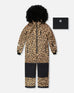 One-Piece Play Snowsuit Beige Leopard