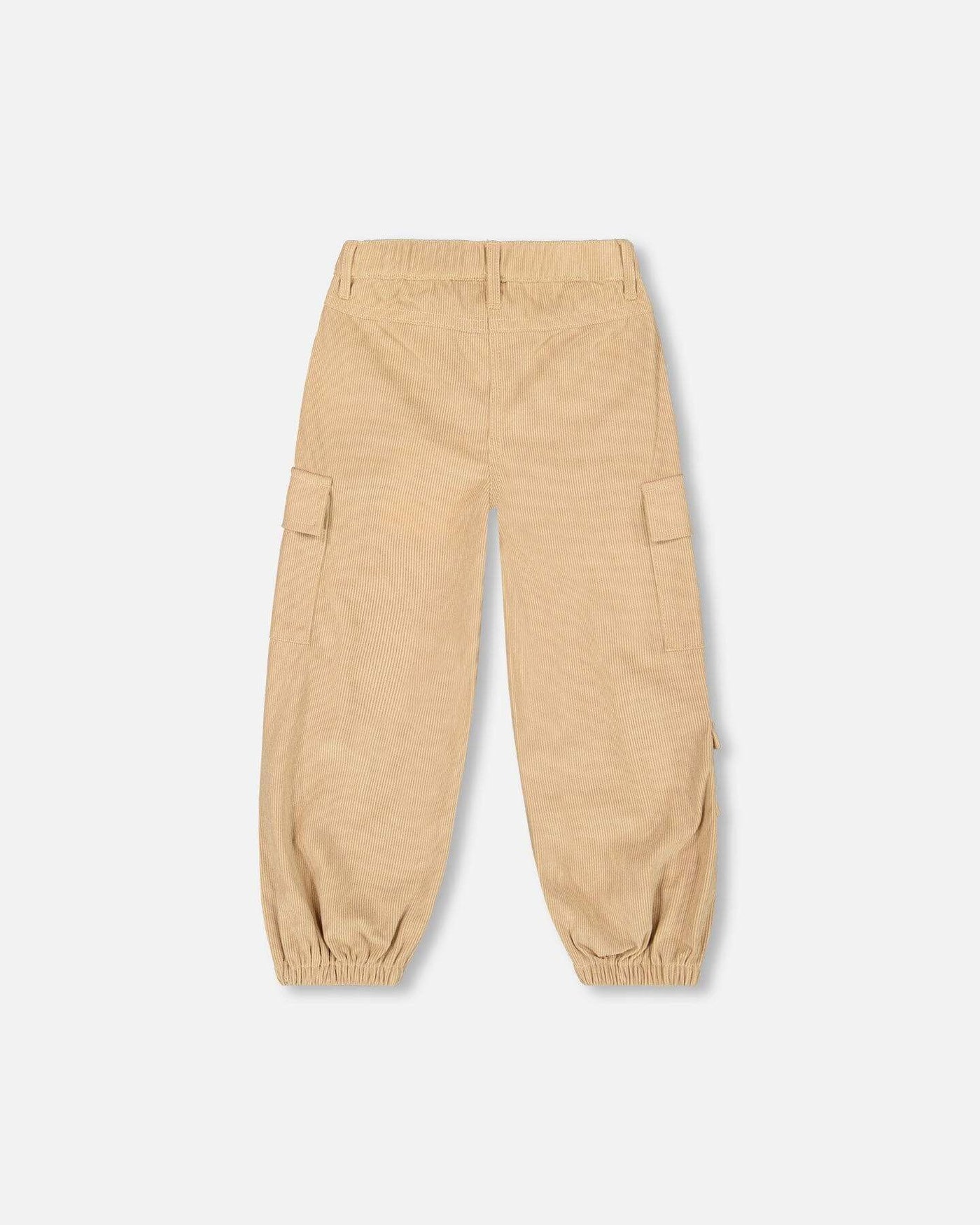 Parachute corduroy pants in light pecan brown with cargo pockets and elastic waistband and cuffs