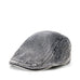 Stylish black washed cotton men's denim hat with flat top, breathable and windproof design