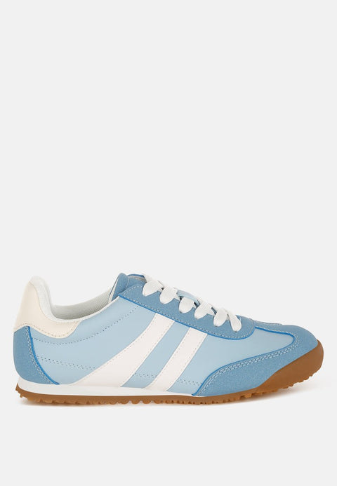 Blue and white Peak Burn Casual Lace-Up Sneakers with lug sole and lace-up design