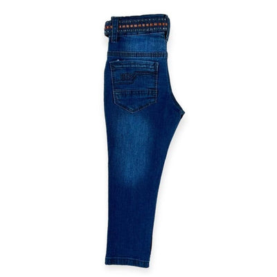 Royal Jeans Boys Denim Pants slim fit adjustable waist blue jeans with matching belt for boys