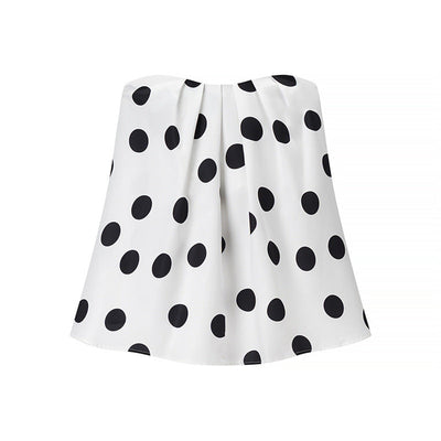 white high waist polka-dot top with black spots